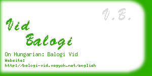 vid balogi business card
